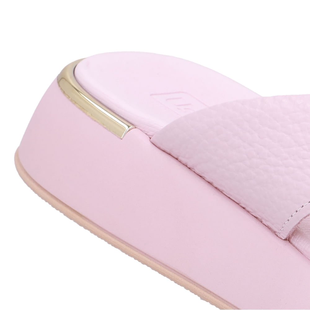 Tamanco Couro Rosa Tira Cruzada Rosa 4