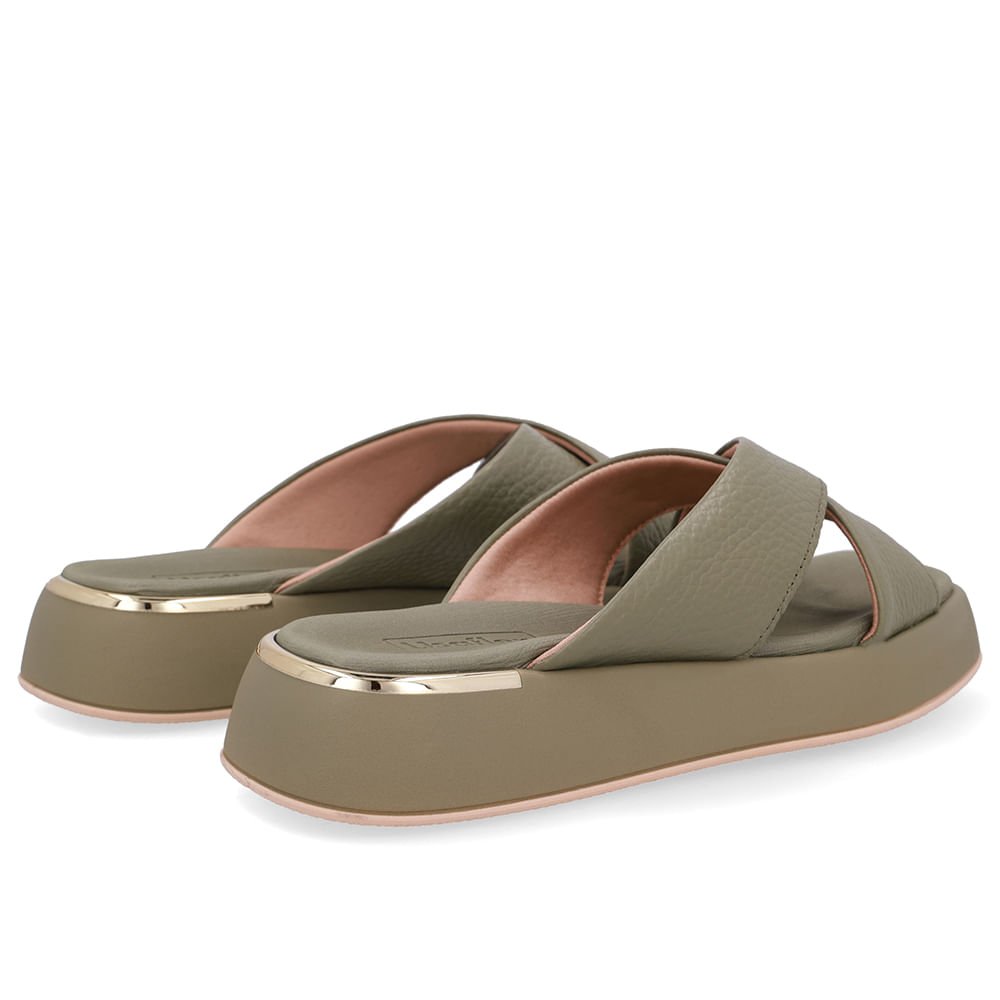 Tamanco Couro Verde Tira Cruzada Verde 3