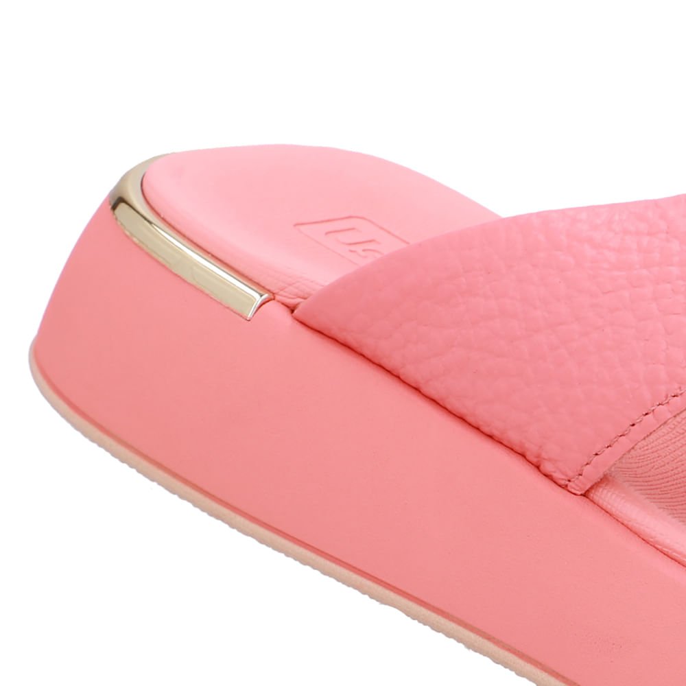 Tamanco Couro Laranja Tira Cruzada Rosa 4