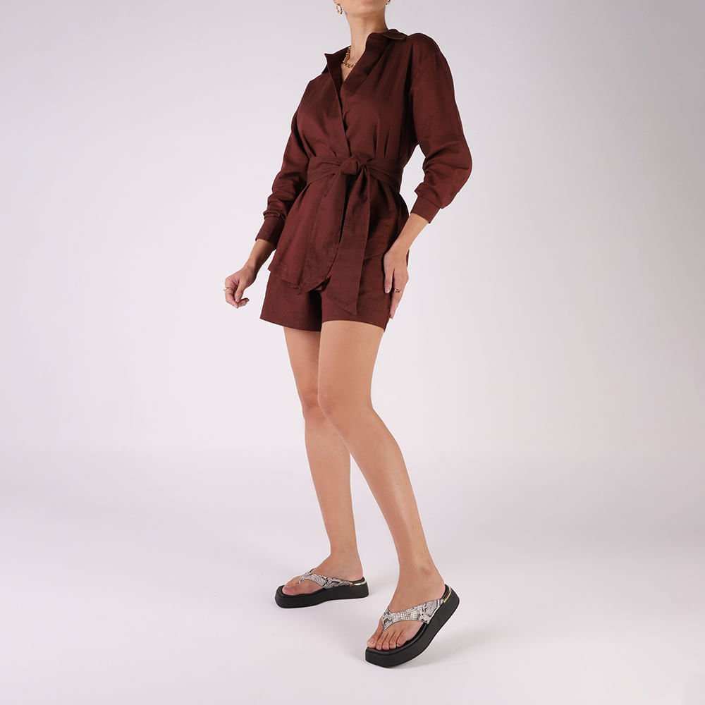 Chinelo Plataforma Couro Cobra Natural Animal Print 4