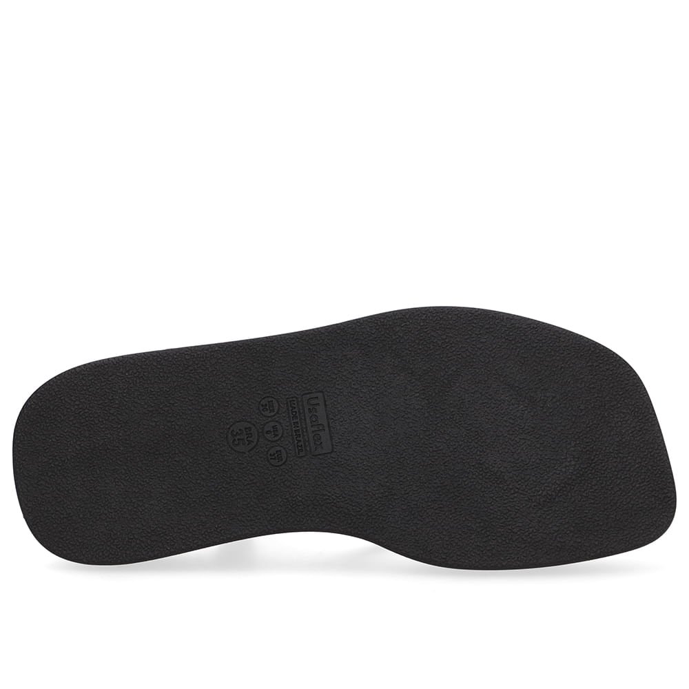 Sandália Salto Baixo Couro Preta Tiras Preto 5