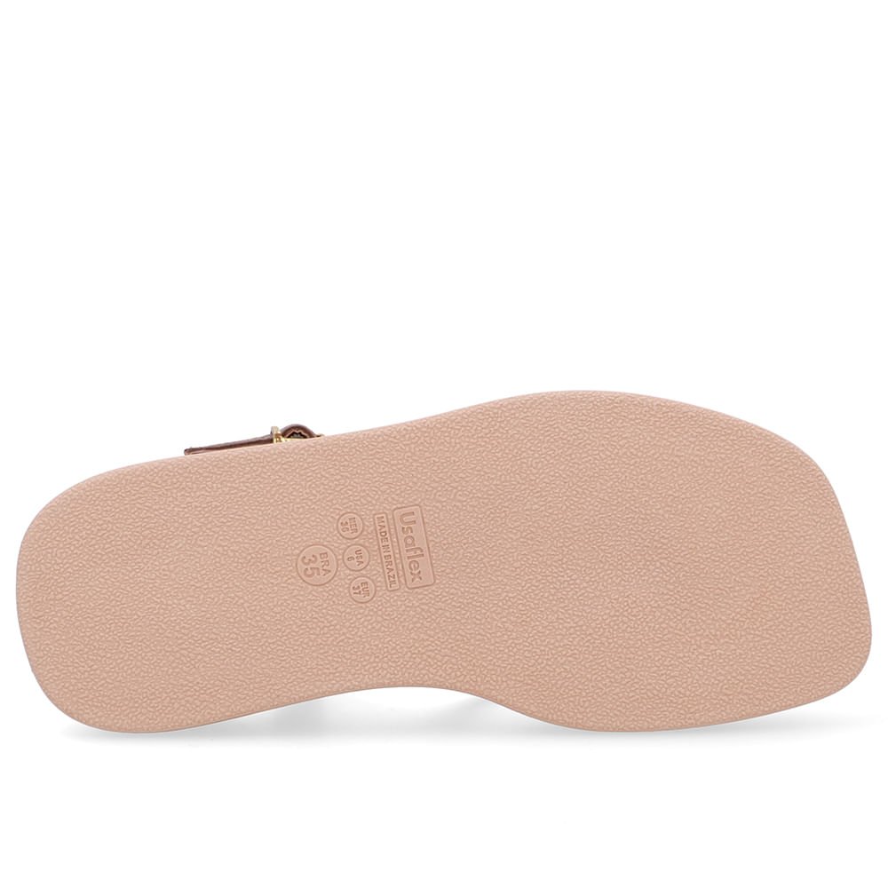 Sandália Salto Baixo Couro Marrom Tiras Marrom 5