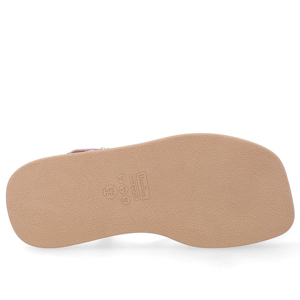 Sandália Salto Baixo Couro Rosa Tiras Rosa 5