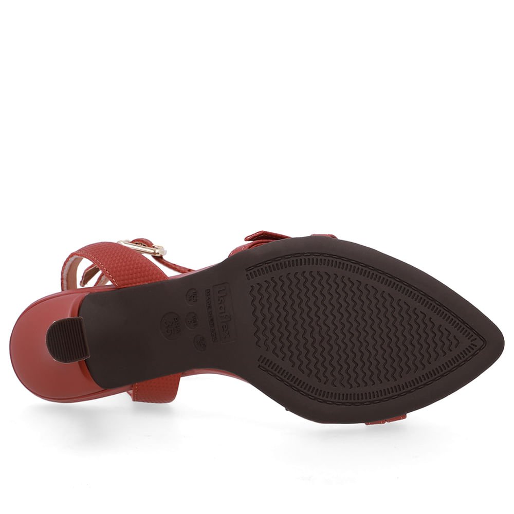 Sandália Salto Fino Couro Marrom Bico Folha Marrom 5