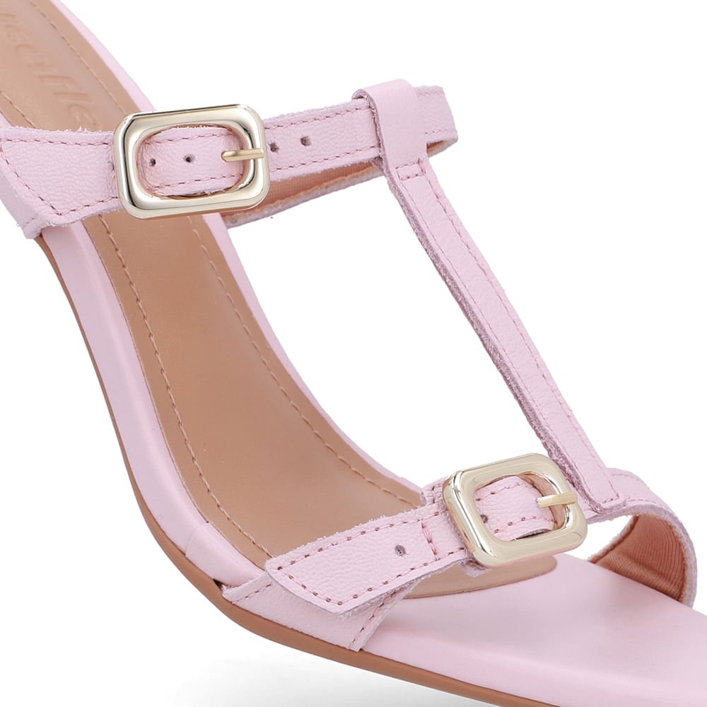 Tamanco Couro Rosa Bico Folha Rosa 4