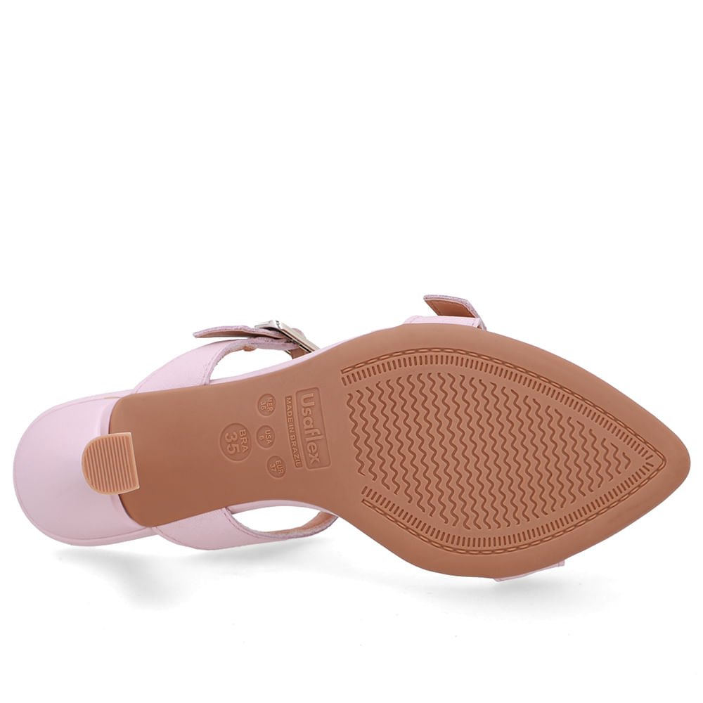 Tamanco Couro Rosa Bico Folha Rosa 5