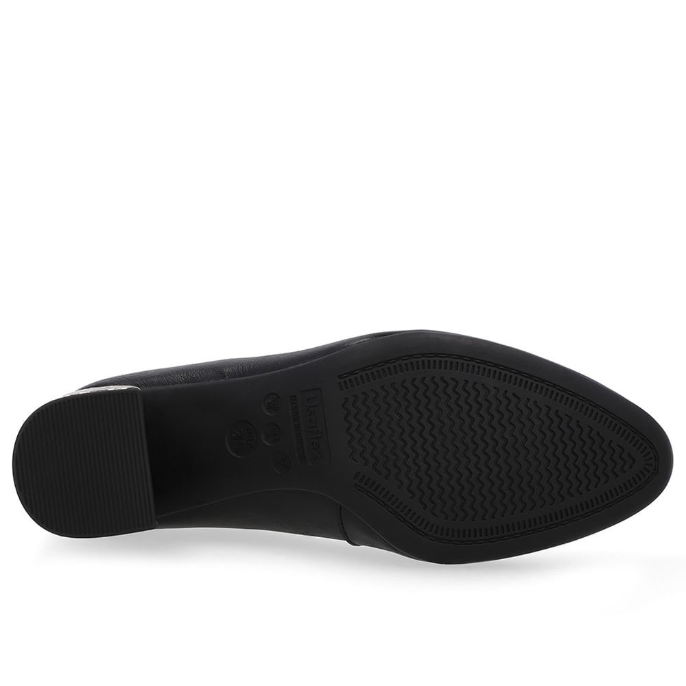 Scarpin Preto Couro Salto Geométrico Preto 5