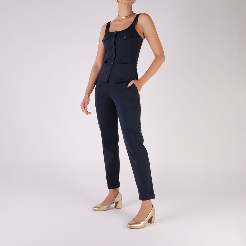 Scarpin Dourado Couro Recorte Lateral Dourado 4