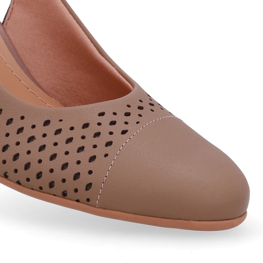 Slingback Marrom Fendi Bico Redondo Couro Laser Marrom 4