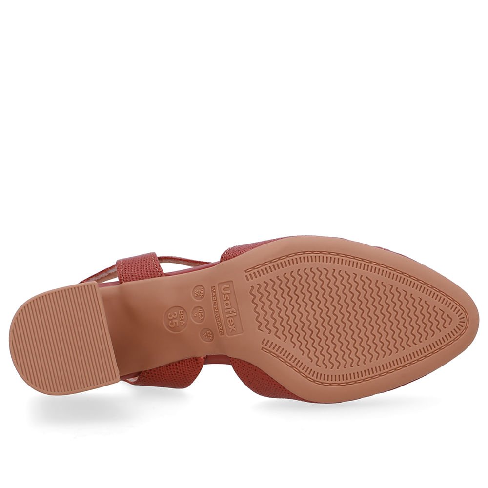 Slingback Marrom Bico Redondo Recorte Lateral Marrom 5