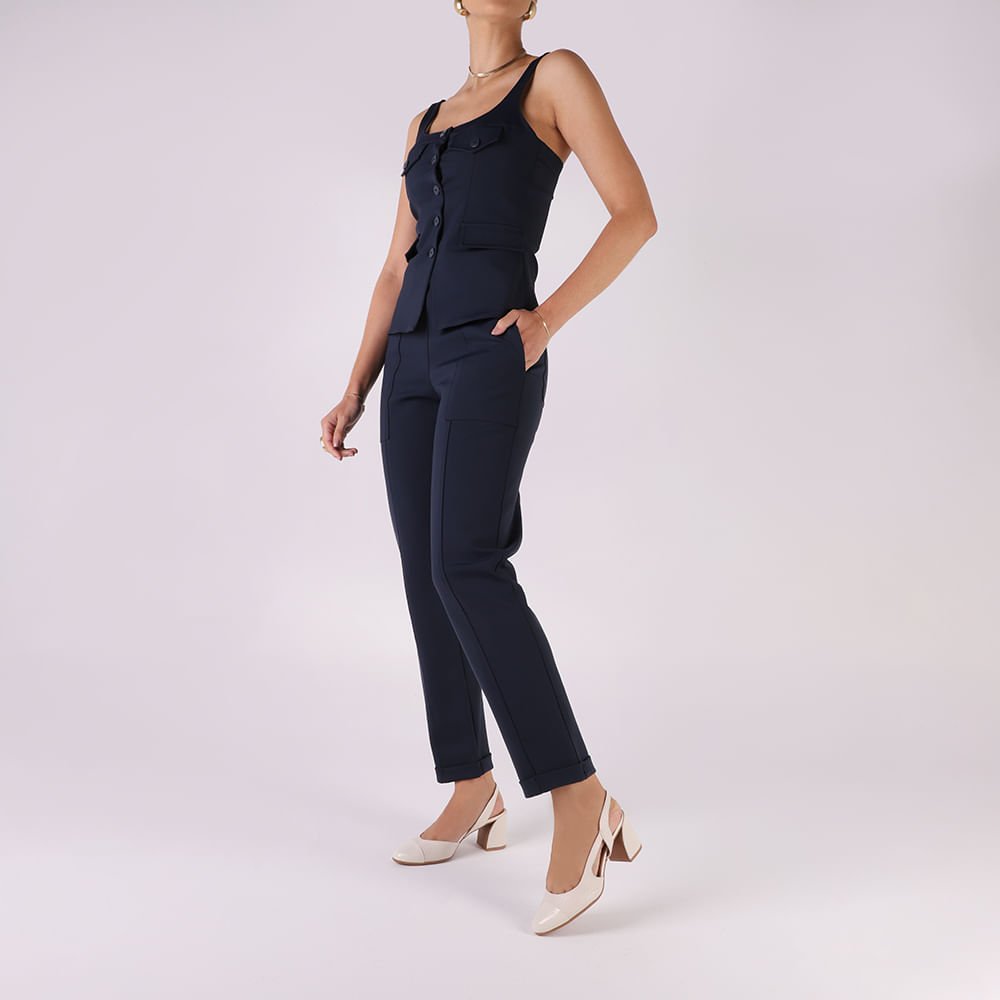 Slingback Branco Marfim Bico Redondo Recorte Lateral Marfim 4