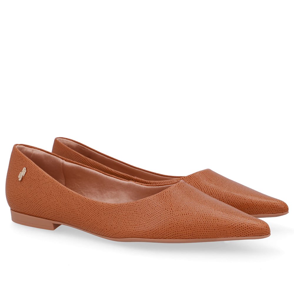 Sapatilha Marrom Couro Bico Fino Marrom 2