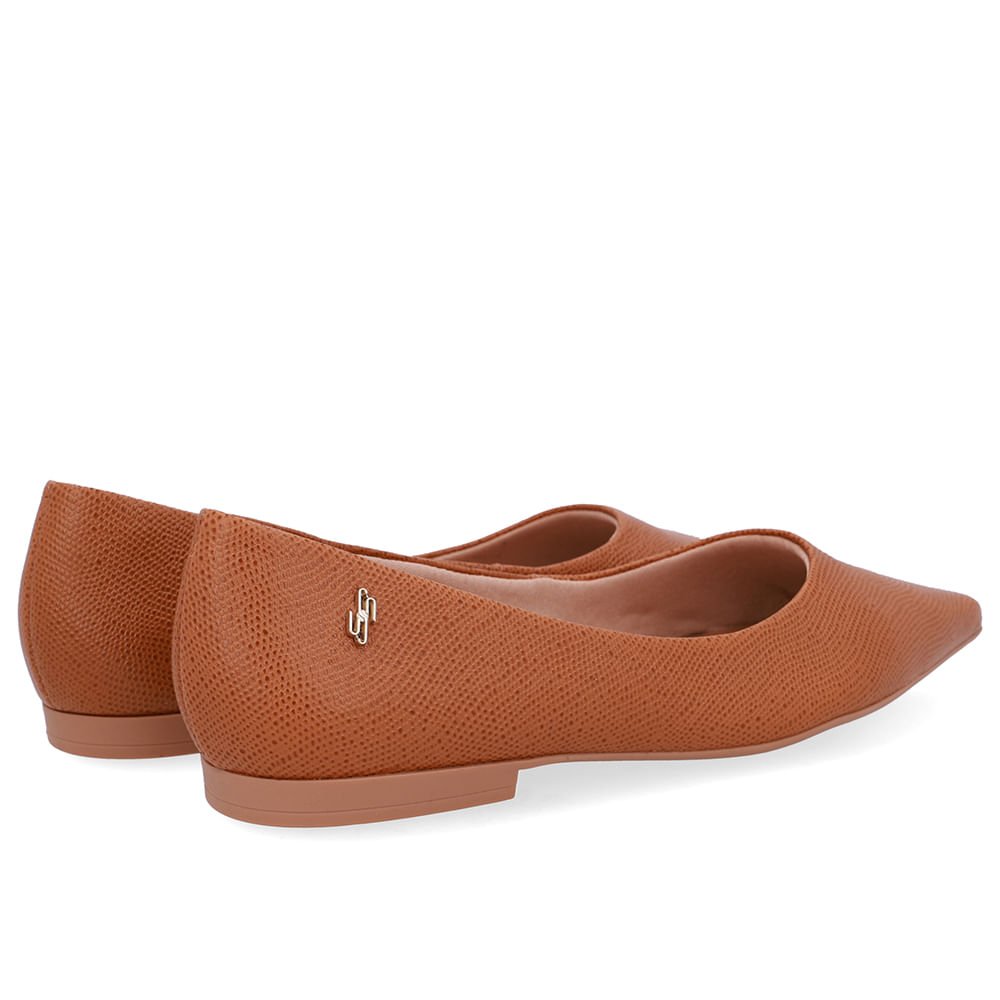 Sapatilha Marrom Couro Bico Fino Marrom 3