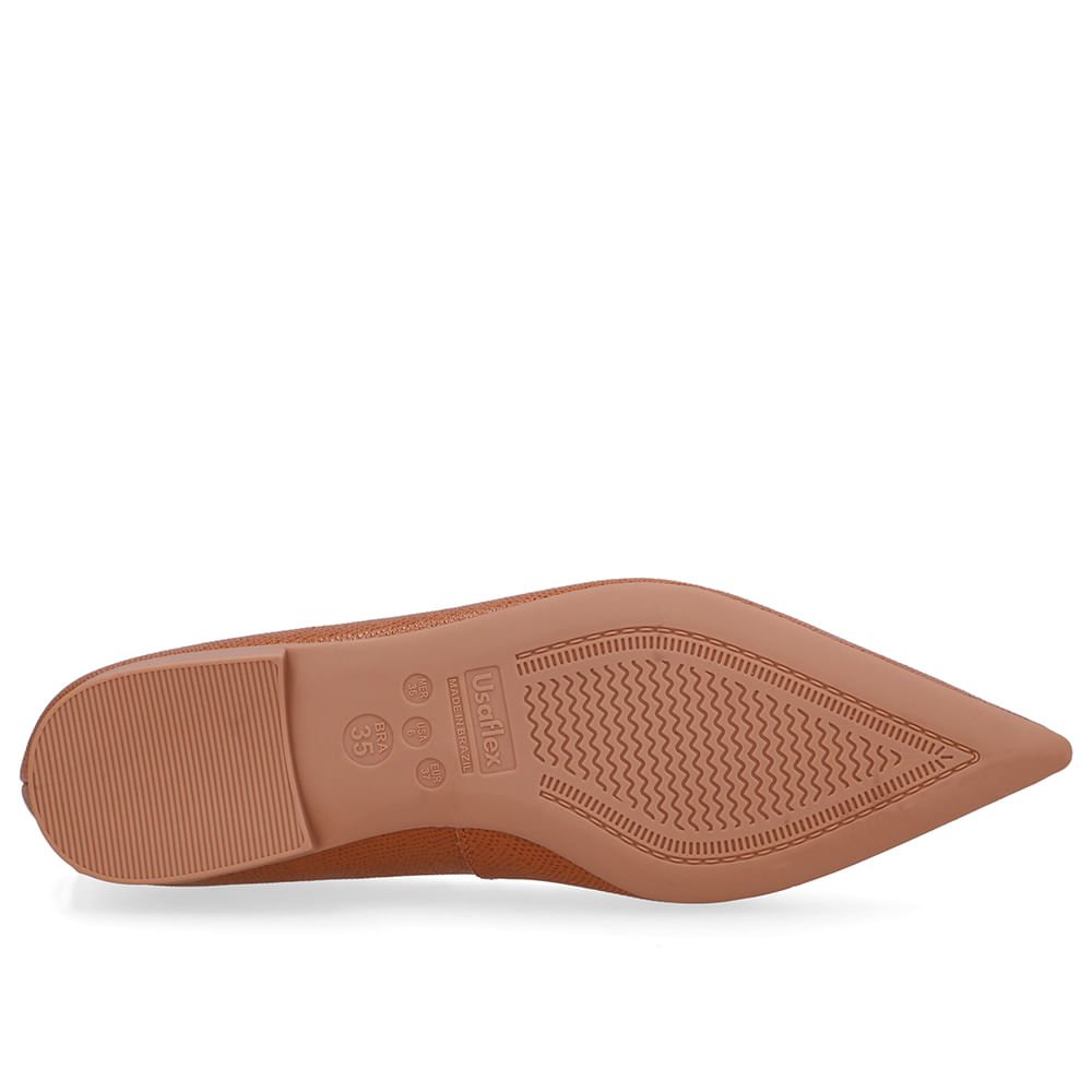 Sapatilha Marrom Couro Bico Fino Marrom 5