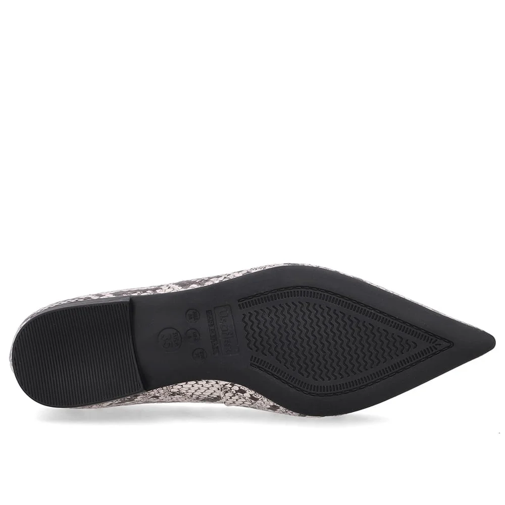 Sapatilha Cobra Natural Couro Bico Fino Multicores 5