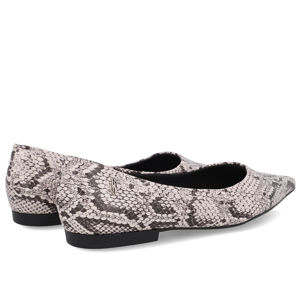 Sapatilha Cobra Natural Couro Bico Fino Animal Print 3