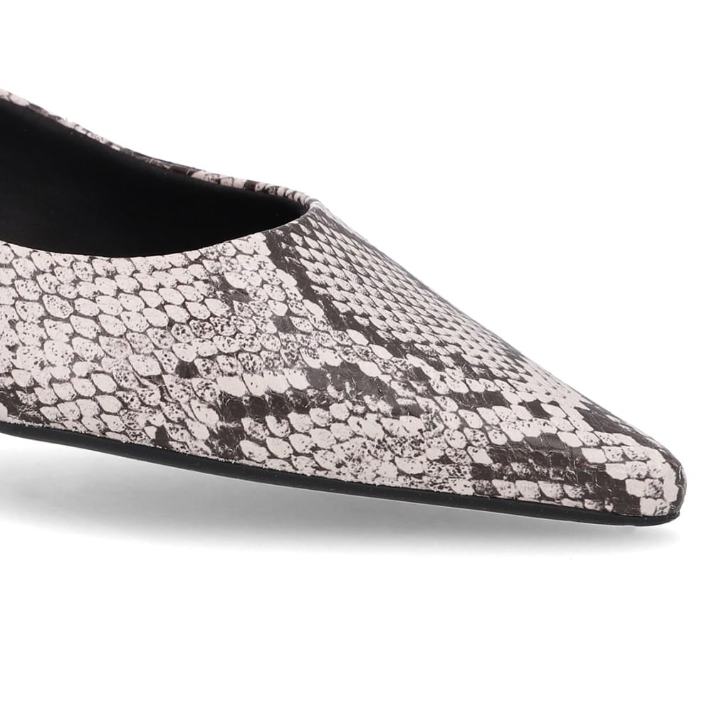 Sapatilha Cobra Natural Couro Bico Fino Animal Print 4