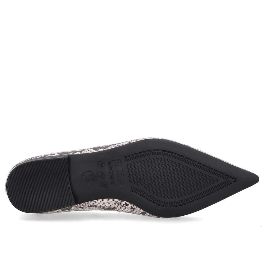 Sapatilha Cobra Natural Couro Bico Fino Animal Print 5