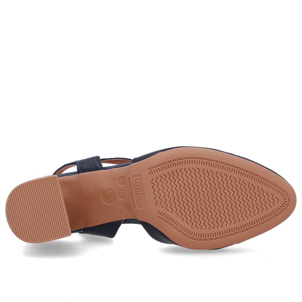 Slingback Azul Bico Redondo Recorte Lateral Azul 5
