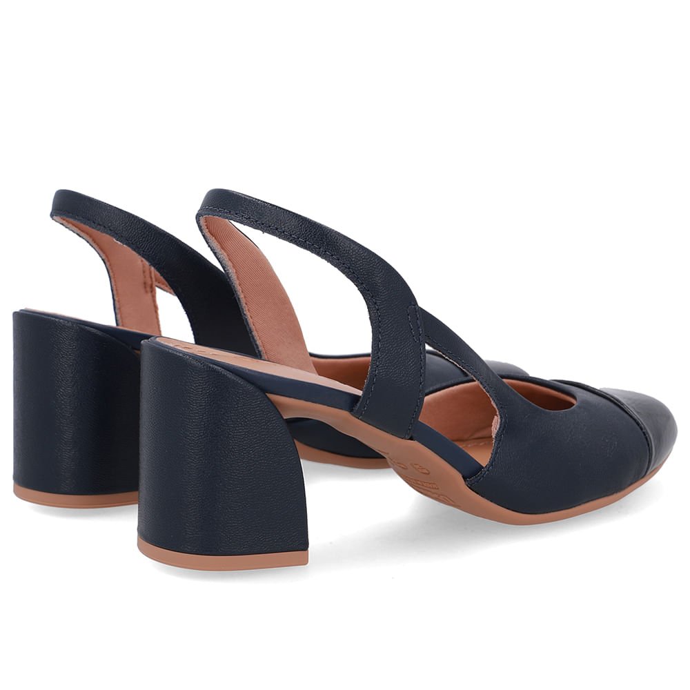 Slingback Azul Bico Redondo Recorte Lateral Azul 3