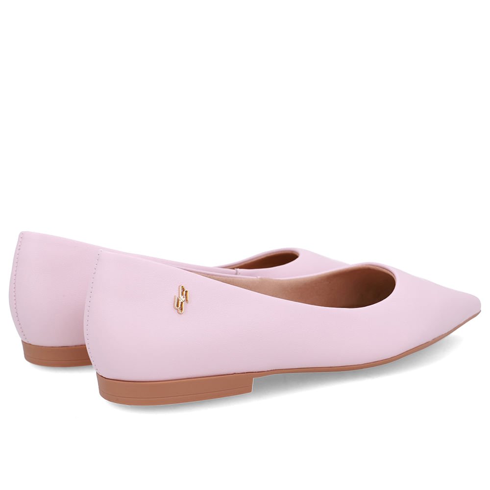 Sapatilha Rosa Couro Bico Fino Rosa 3