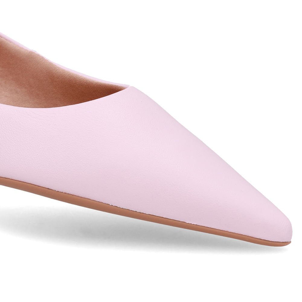 Sapatilha Rosa Couro Bico Fino Rosa 4