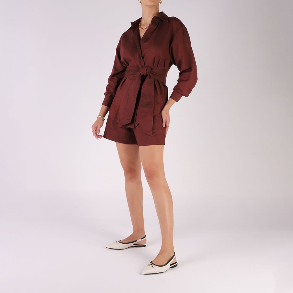 Slingback Branco Marfim Bico Fino Couro Marfim 4