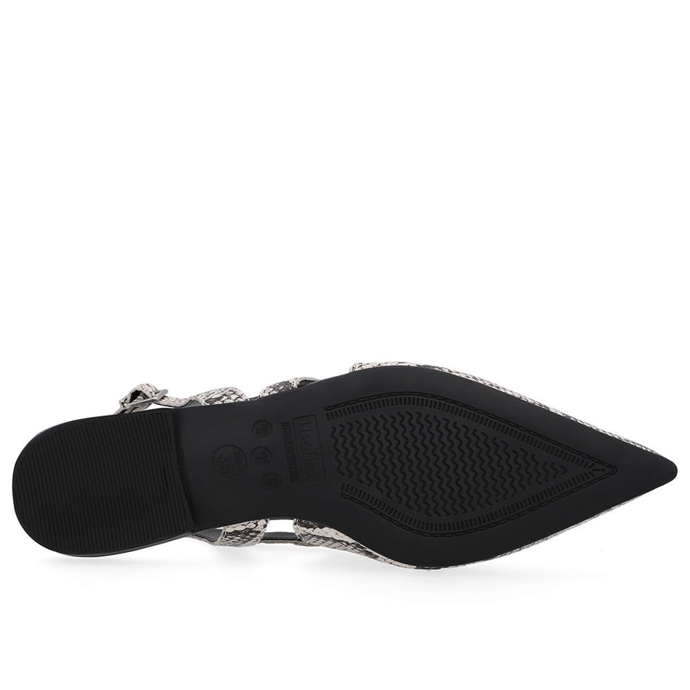 Slingback Cobra Natural Couro Bico Fino Recortes Animal Print 5