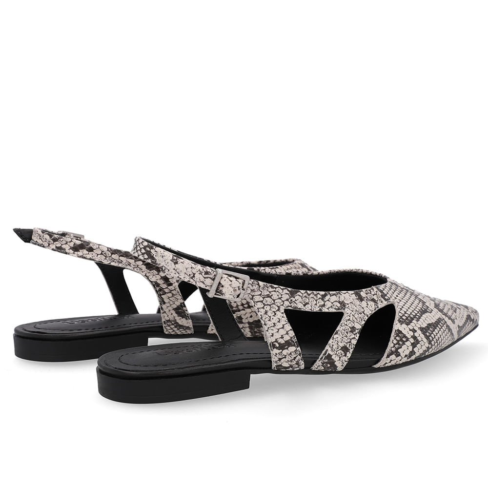Slingback Cobra Natural Couro Bico Fino Recortes Animal Print 3