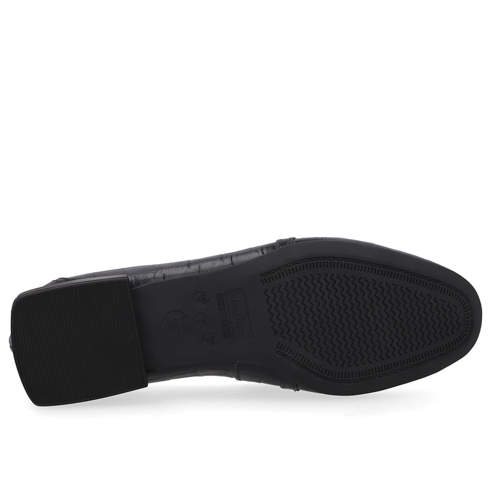 Loafer Preto Couro Croco Enfeite Preto 5