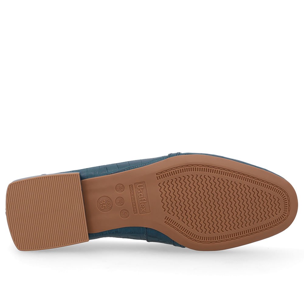 Loafer Azul Couro Croco Enfeite Azul 5