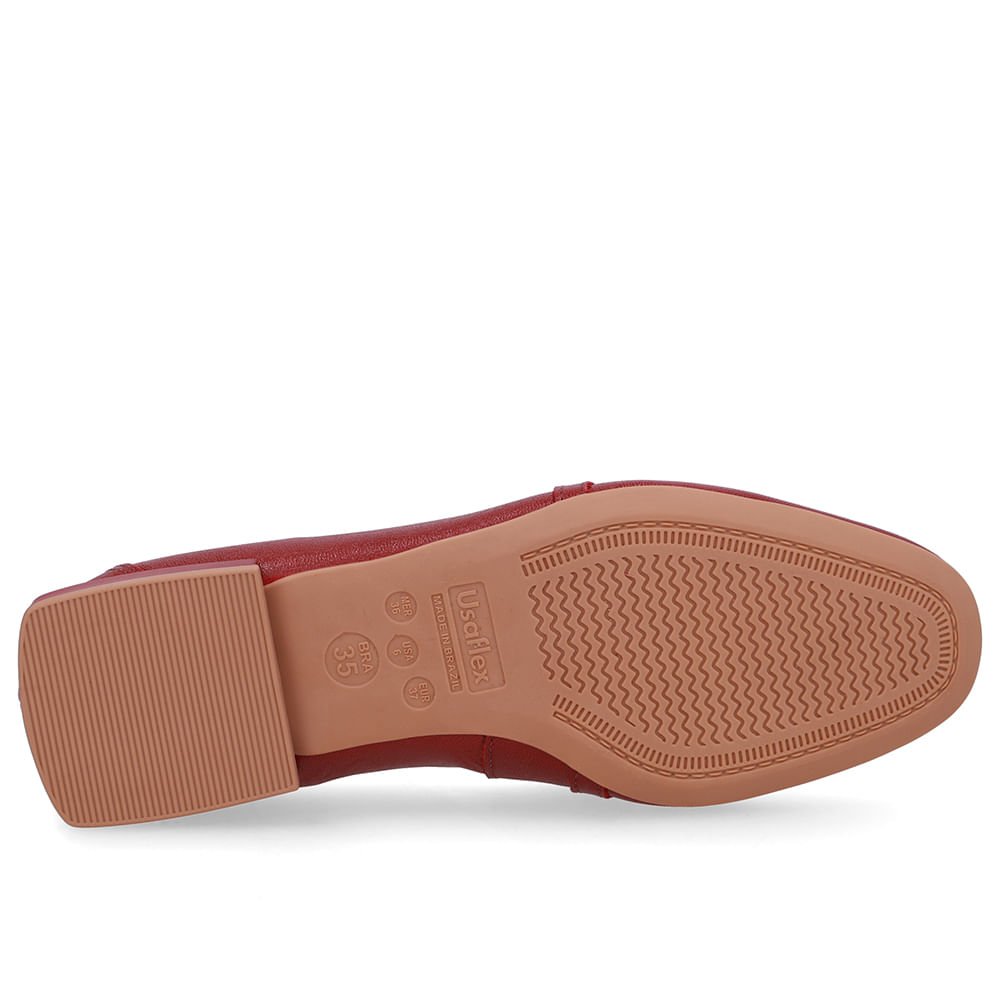 Loafer Vermelho Couro Enfeite Vermelho 5