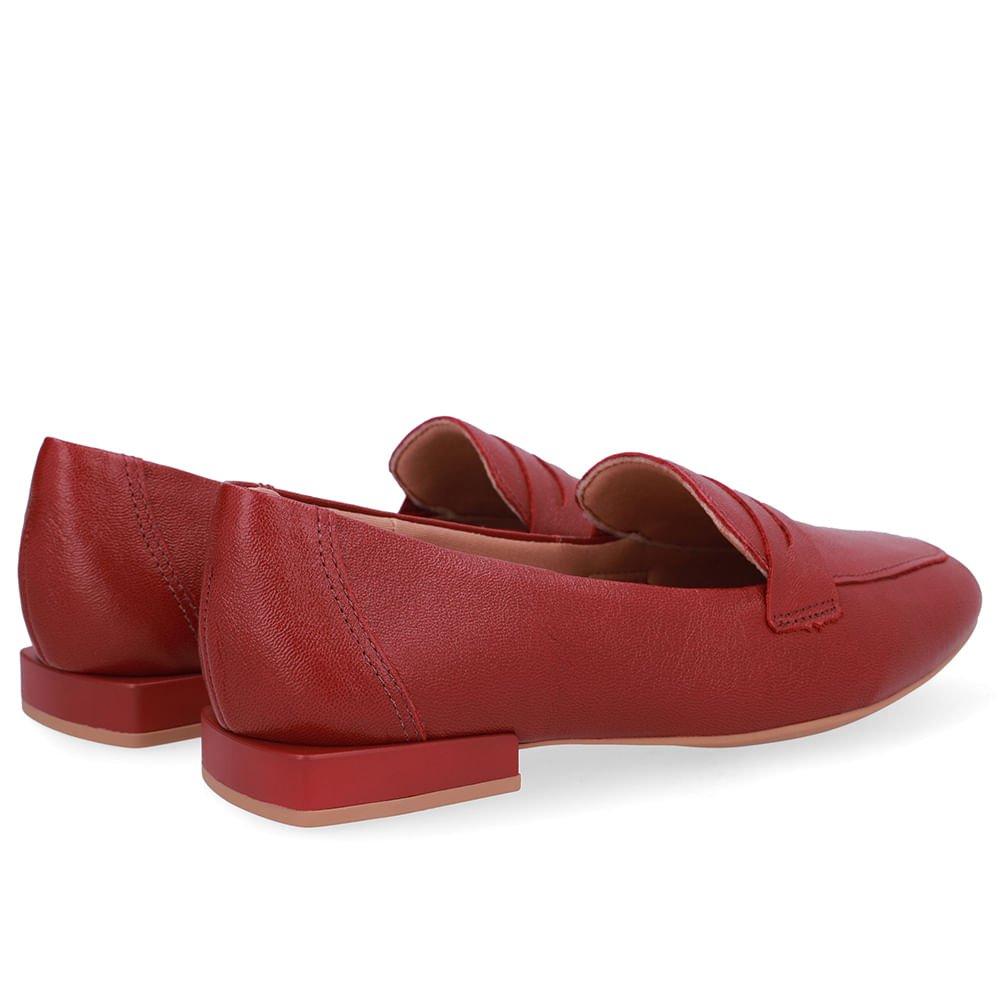 Loafer Vermelho Couro Básico Vermelho 3