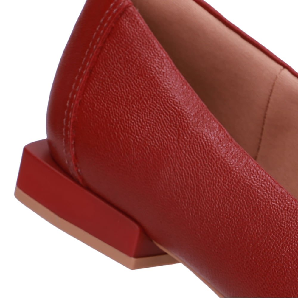 Loafer Vermelho Couro Básico Vermelho 4