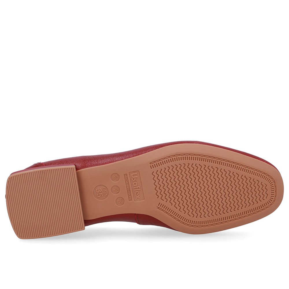 Loafer Vermelho Couro Básico Vermelho 5