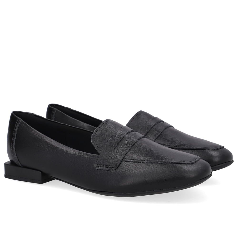 Loafer Preto Couro Básico Preto 2