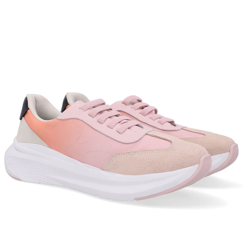 Tênis Slip On Rosa Degradê Tecido Rosa 2
