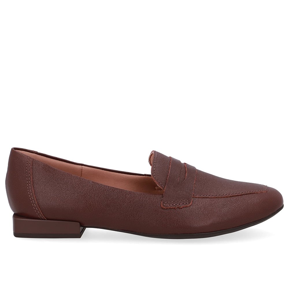 Loafer Marrom Pinhão Couro Básico