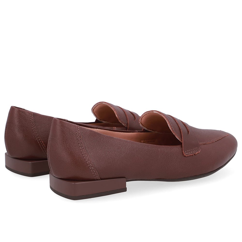 Loafer Marrom Pinhão Couro Básico Café 3