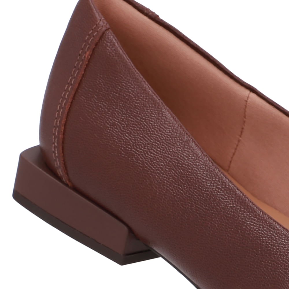 Loafer Marrom Pinhão Couro Básico Café 4