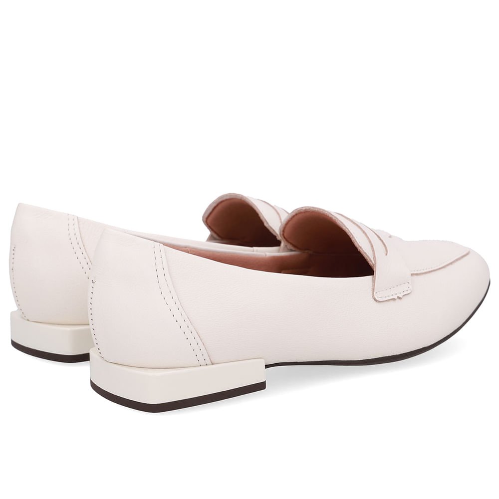 Loafer Branco Marfim Couro Básico Marfim 3