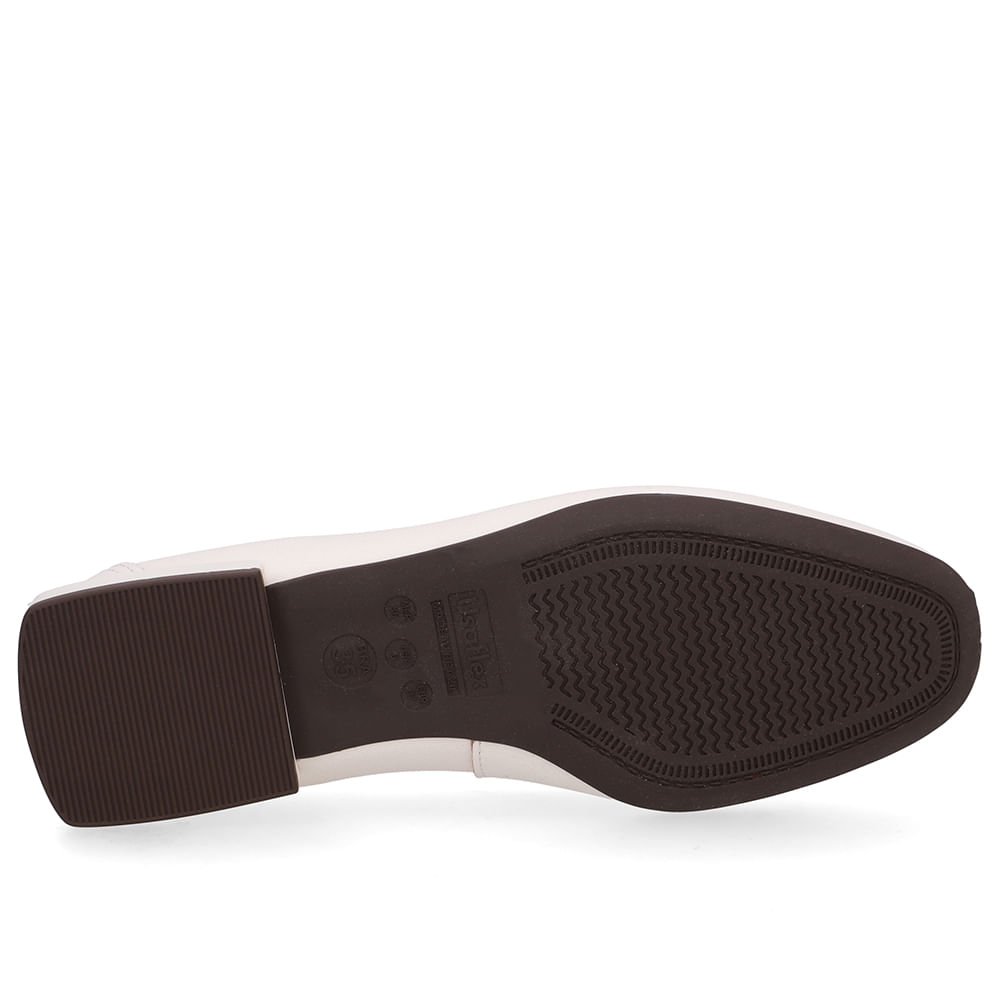 Loafer Branco Marfim Couro Básico Marfim 5