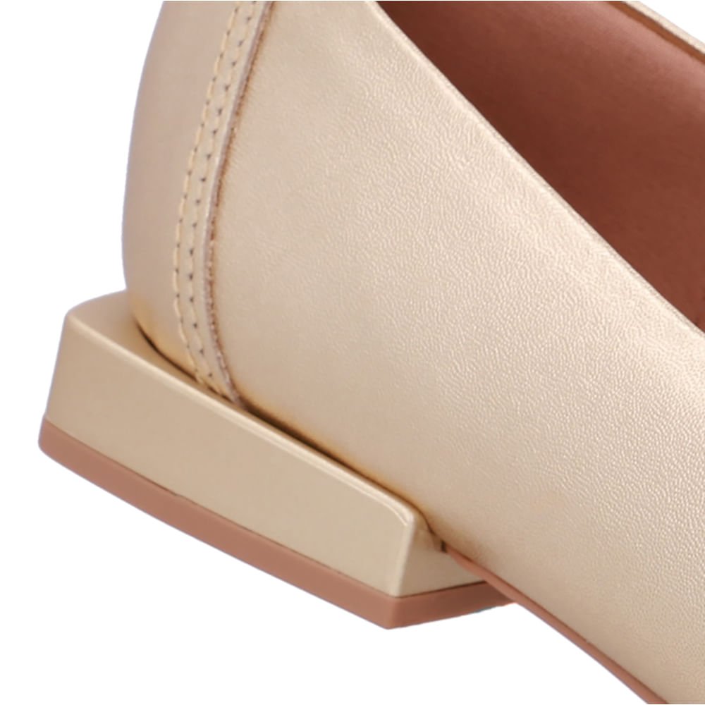 Loafer Dourado Couro Básico Dourado 4