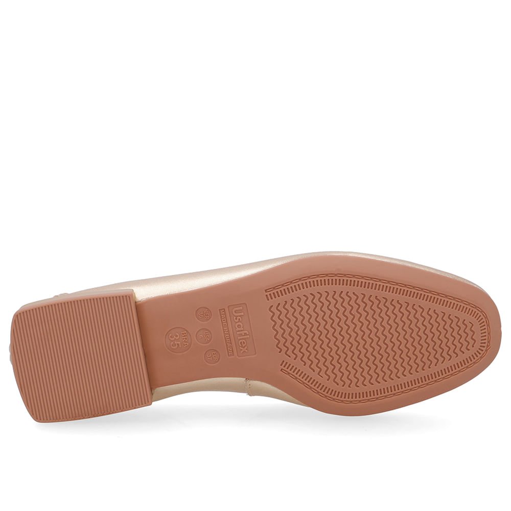 Loafer Dourado Couro Básico Dourado 5