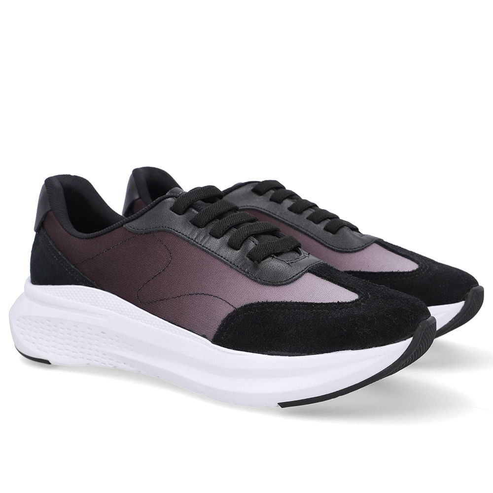 Tênis Slip On Preto Degradê Tecido Preto 2