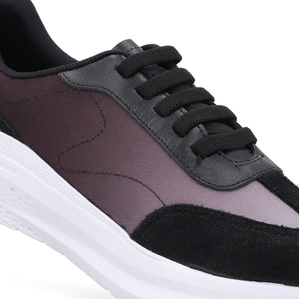 Tênis Slip On Preto Degradê Tecido Preto 4