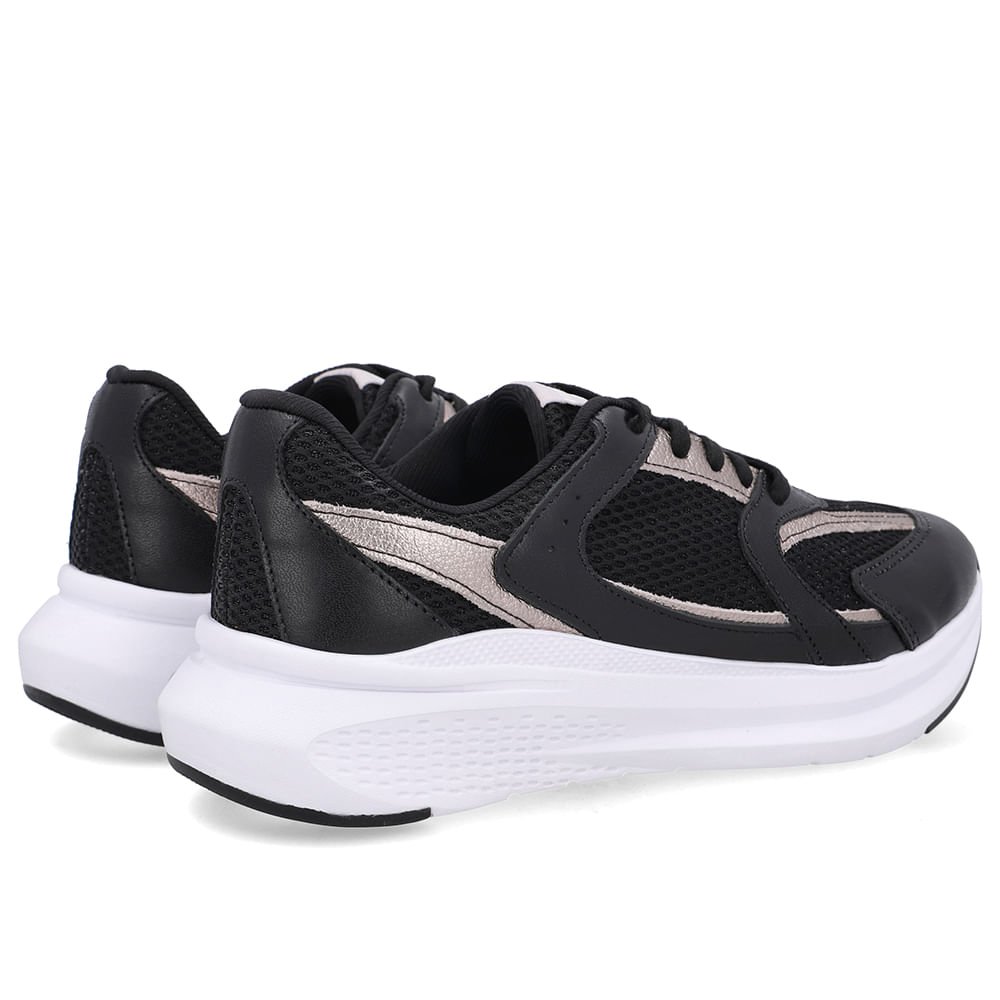 Tênis Cadarço Couro Preto Preto 3