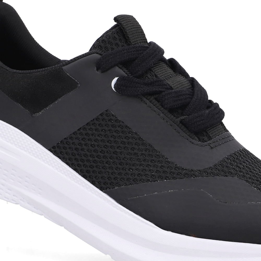 Tênis Cadarço Básico Preto Tecido Preto 4