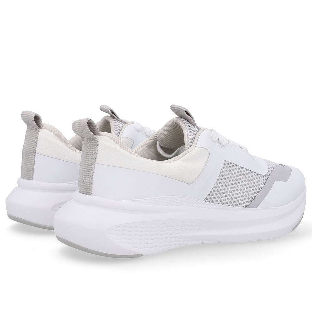 Tênis Cadarço Básico Branco Tecido Branco 3