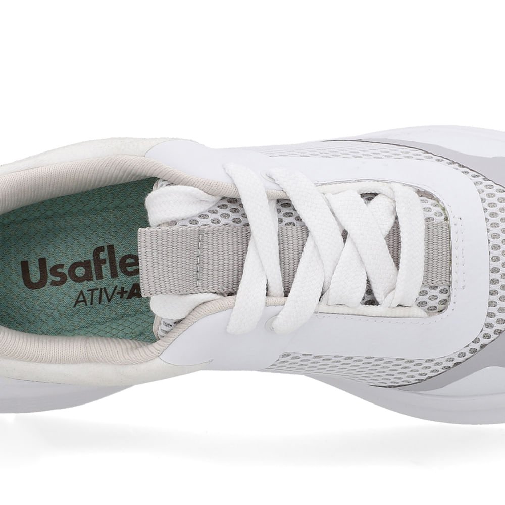 Tênis Cadarço Básico Branco Tecido Branco 4